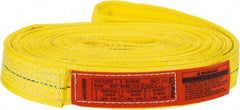 Lift-All - 16' Long x 2" Wide, 12,200 Lb Vertical Capacity, 2 Ply, Polyester Web Sling - 9,800 Lb Choker Capacity, Yellow - Eagle Tool & Supply