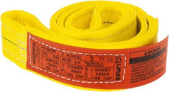 Lift-All - 3' Long x 2" Wide, 12,200 Lb Vertical Capacity, 2 Ply, Polyester Web Sling - 9,800 Lb Choker Capacity, Yellow - Eagle Tool & Supply
