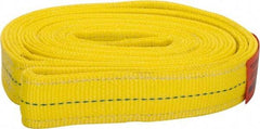 Lift-All - 8' Long x 2" Wide, 12,200 Lb Vertical Capacity, 2 Ply, Polyester Web Sling - 9,800 Lb Choker Capacity, Yellow - Eagle Tool & Supply