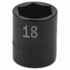 SK - Impact Socket - 3/8"DR 18MM IMPACT SOCKET - Eagle Tool & Supply