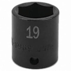 SK - Impact Socket - 3/8"DR 19MM IMPACT SOCKET - Eagle Tool & Supply
