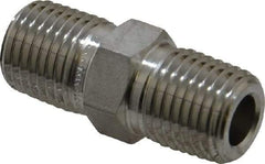 Ham-Let - 1/4" Grade 316 Stainless Steel Pipe Hex Nipple - MNPT End Connections, 7,500 psi - Eagle Tool & Supply