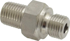 Ham-Let - 1/4" Grade 316 Stainless Steel Pipe Hex Nipple - MNPT x MBSPP End Connections, 7,500 psi - Eagle Tool & Supply