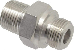 Ham-Let - 3/8" Grade 316 Stainless Steel Pipe Hex Nipple - MNPT x MBSPP End Connections, 7,300 psi - Eagle Tool & Supply
