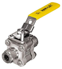Ham-Let - 3/4" Pipe, Standard Port, Stainless Steel Swing-Out Ball Valve - 1 Piece, Inline - One Way Flow, Tube O.D. x Tube O.D. Ends, Locking Lever with Plate Handle, 2,000 WOG - Eagle Tool & Supply