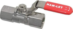 Ham-Let - 1/2" Pipe, FNPT x FNPT End Connections, Stainless Steel, Inline, Two Way Flow, Instrumentation Ball Valve - 2,000 psi WOG Rating, Locking Lever Handle, Reinforced PTFE Seal, Reinforced PTFE Seat - Eagle Tool & Supply