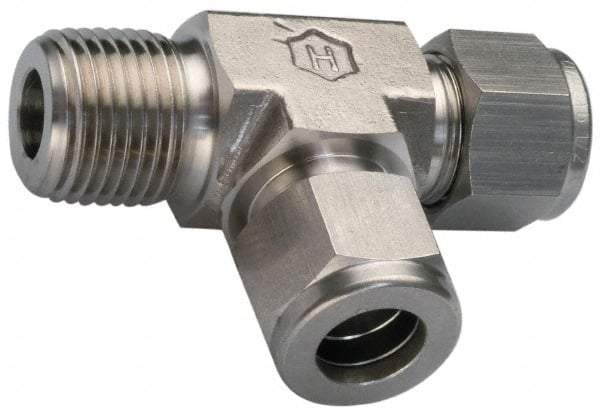 Ham-Let - 3/8" OD, Grade 316Stainless Steel Male Run Tee - Comp x MNPT x Comp Ends - Eagle Tool & Supply