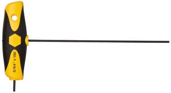 Wiha - 5/64" Hex, T-Handle Cushion Grip, Hex Key - 5-29/32" OAL, Inch System of Measurement - Eagle Tool & Supply