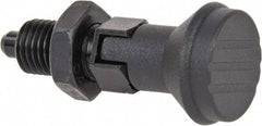 Gibraltar - M12x1.5, 17mm Thread Length, 6mm Plunger Diam, Lockout Knob Handle Indexing Plunger - Plunger Style D, 20mm Body Length, 56mm OAL, Steel - Eagle Tool & Supply