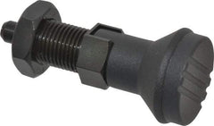 Gibraltar - M16x1.5, 23mm Thread Length, 8mm Plunger Diam, Lockout Knob Handle Indexing Plunger - Plunger Style D, 26mm Body Length, 74mm OAL, Steel - Eagle Tool & Supply