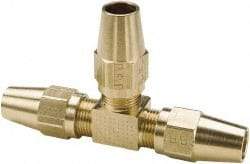 Parker - 5/8" OD, Brass Union Tee - 400 Max Working psi, -65 to 250°F, Comp x Comp x Comp Ends - Eagle Tool & Supply