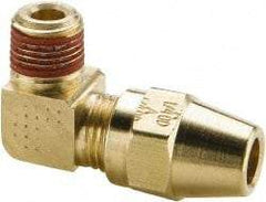Parker - 3/4" OD, Brass Male Elbow - 400 Max Working psi, -65 to 250°F, Comp x Male NPTF Ends - Eagle Tool & Supply