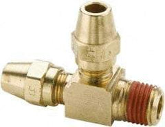 Parker - 5/8" OD, Brass Male Run Tee - 400 Max Working psi, -65 to 250°F, Comp x MNPT x Comp Ends - Eagle Tool & Supply