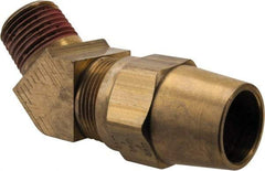 Parker - 3/4" OD, Brass Male 45° Elbow - 400 Max Working psi, -65 to 250°F, Comp x Male NPTF Ends - Eagle Tool & Supply