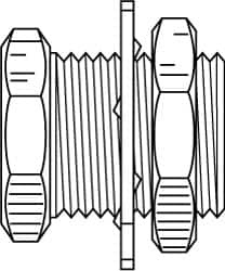 Parker - 1/4" Tube OD x 1/4-18 NPTF Brass Compression Tube Anchor Coupling - Eagle Tool & Supply