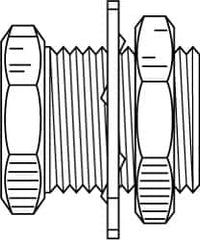 Parker - 1/4" Tube OD x 1/4-18 NPTF Brass Compression Tube Anchor Coupling - Eagle Tool & Supply