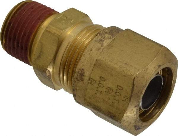 Parker - 5/8" OD, Brass Male Connector - 150 Max Working psi, -40 to 200°F, Comp x MNPT Ends - Eagle Tool & Supply