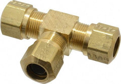 Parker - 1/2" OD, Brass Union Tee - 150 Max Working psi, -40 to 200°F, Comp x Comp x Comp Ends - Eagle Tool & Supply