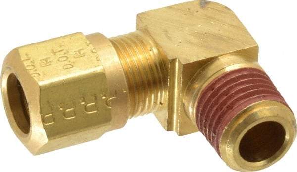 Parker - 3/8" OD, Brass Male Elbow - 150 Max Working psi, -40 to 200°F, Comp x MNPT Ends - Eagle Tool & Supply