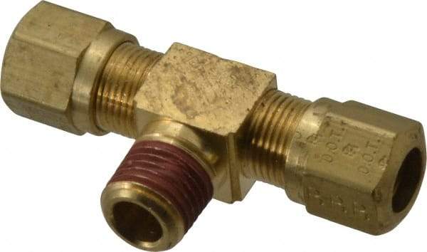 Parker - 3/8" OD, Brass Male Branch Tee - 150 Max Working psi, -40 to 200°F, Comp x Comp x MNPT Ends - Eagle Tool & Supply