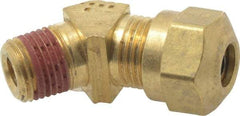 Parker - 1/4" OD, Brass Male 45° Elbow - 150 Max Working psi, -40 to 200°F, Comp x MNPT Ends - Eagle Tool & Supply