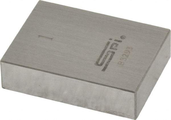 SPI - 1" Rectangular Steel Gage Block - Accuracy Grade AS-1, Includes NIST Traceability Certification - Eagle Tool & Supply