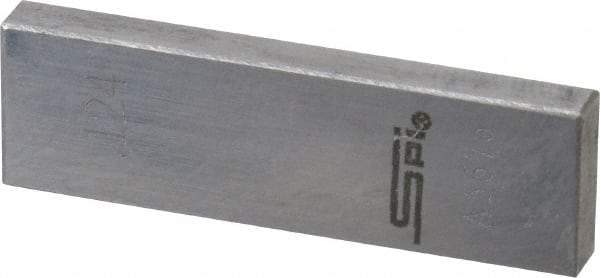 SPI - 0.124" Rectangular Steel Gage Block - Accuracy Grade AS-1, Includes NIST Traceability Certification - Eagle Tool & Supply