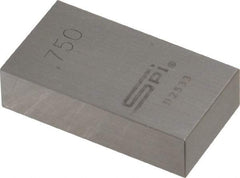 SPI - 0.75" Rectangular Steel Gage Block - Accuracy Grade AS-1, Includes NIST Traceability Certification - Eagle Tool & Supply