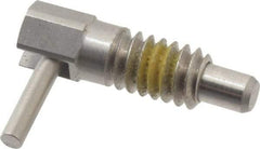 Vlier - 1/4-20 Thread, 1/2" Thread Length, 0.16" Plunger Diam, 0.12 Lb Init to 0.5 Lb Final End Force, Stainless Steel Locking L Handle Plunger - 3/4" Body Length, 1/2" Length Under Head, Locking Element, 0.2" Plunger Projection - Eagle Tool & Supply