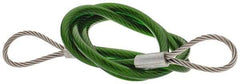 Jergens - 16" Long, Stainless Steel Cable Loop & Loop End, Quick Release Pin Lanyard - 1/16" Cable Diam, Nylon Cable - Eagle Tool & Supply
