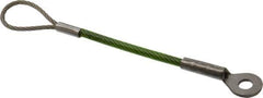 Jergens - 4" Long, Stainless Steel Cable Loop & Eye End, Quick Release Pin Lanyard - 1/16" Cable Diam, 3/16" Hole Diam, Nylon Cable - Eagle Tool & Supply
