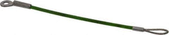 Jergens - 6" Long, Stainless Steel Cable Loop & Eye End, Quick Release Pin Lanyard - 1/16" Cable Diam, 3/16" Hole Diam, Nylon Cable - Eagle Tool & Supply