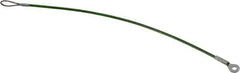 Jergens - 12" Long, Stainless Steel Cable Loop & Eye End, Quick Release Pin Lanyard - 1/16" Cable Diam, 3/16" Hole Diam, Nylon Cable - Eagle Tool & Supply