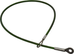 Jergens - 16" Long, Stainless Steel Cable Loop & Eye End, Quick Release Pin Lanyard - 1/16" Cable Diam, 3/16" Hole Diam, Nylon Cable - Eagle Tool & Supply