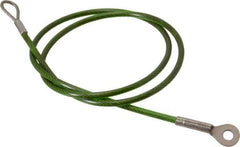 Jergens - 24" Long, Stainless Steel Cable Loop & Eye End, Quick Release Pin Lanyard - 1/16" Cable Diam, 3/16" Hole Diam, Nylon Cable - Eagle Tool & Supply