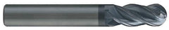 SGS - 0.7874" Diam, 1-1/2" LOC, 4 Flute Solid Carbide Ball End Mill - AlTiN Finish, Single End, 104mm OAL, 20mm Shank Diam, Spiral Flute - Eagle Tool & Supply