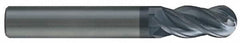SGS - 0.4724" Diam, 1.024" LOC, 4 Flute Solid Carbide Ball End Mill - Eagle Tool & Supply