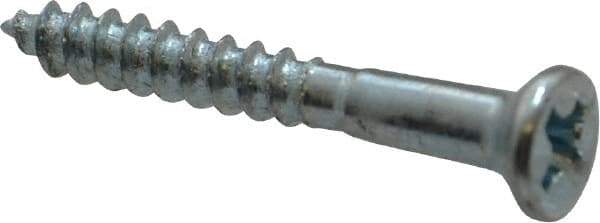 Value Collection - #5, 1" OAL, Phillips Drive, Flat Head Wood Screw - Zinc Plated Steel, Grade 2 - Eagle Tool & Supply