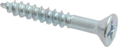 Value Collection - #6, 1" OAL, Phillips Drive, Flat Head Wood Screw - Zinc Plated Steel, Grade 2 - Eagle Tool & Supply