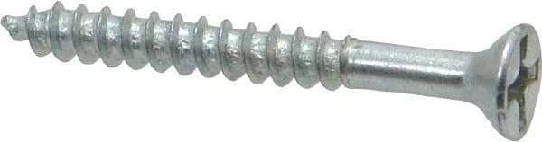 Value Collection - #6, 1-1/4" OAL, Phillips Drive, Flat Head Wood Screw - Zinc Plated Steel, Grade 2 - Eagle Tool & Supply