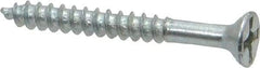 Value Collection - #6, 1-1/4" OAL, Phillips Drive, Flat Head Wood Screw - Zinc Plated Steel, Grade 2 - Eagle Tool & Supply