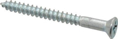 Value Collection - #6, 1-1/2" OAL, Phillips Drive, Flat Head Wood Screw - Zinc Plated Steel, Grade 2 - Eagle Tool & Supply
