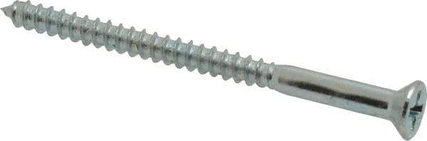 Value Collection - #6, 2" OAL, Phillips Drive, Flat Head Wood Screw - Zinc Plated Steel, Grade 2 - Eagle Tool & Supply