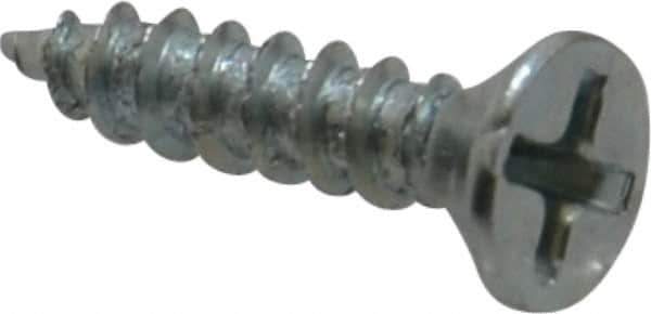 Value Collection - #8, 3/4" OAL, Phillips Drive, Flat Head Wood Screw - Zinc Plated Steel, Grade 2 - Eagle Tool & Supply