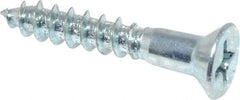 Value Collection - #8, 1" OAL, Phillips Drive, Flat Head Wood Screw - Zinc Plated Steel, Grade 2 - Eagle Tool & Supply