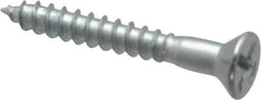 Value Collection - #8, 1-1/4" OAL, Phillips Drive, Flat Head Wood Screw - Zinc Plated Steel, Grade 2 - Eagle Tool & Supply