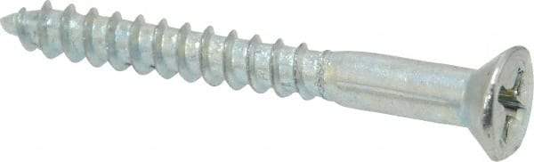 Value Collection - #8, 1-1/2" OAL, Phillips Drive, Flat Head Wood Screw - Zinc Plated Steel, Grade 2 - Eagle Tool & Supply