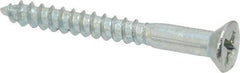 Value Collection - #8, 1-1/2" OAL, Phillips Drive, Flat Head Wood Screw - Zinc Plated Steel, Grade 2 - Eagle Tool & Supply