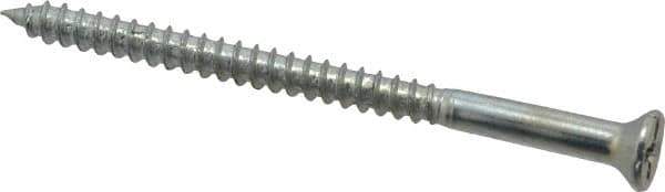 Value Collection - #8, 2-1/2" OAL, Phillips Drive, Flat Head Wood Screw - Zinc Plated Steel, Grade 2 - Eagle Tool & Supply