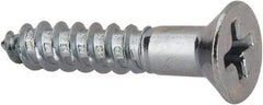 Value Collection - #9, 1" OAL, Phillips Drive, Flat Head Wood Screw - ASME B18.6.1, Zinc Plated Steel, Grade 2 - Eagle Tool & Supply